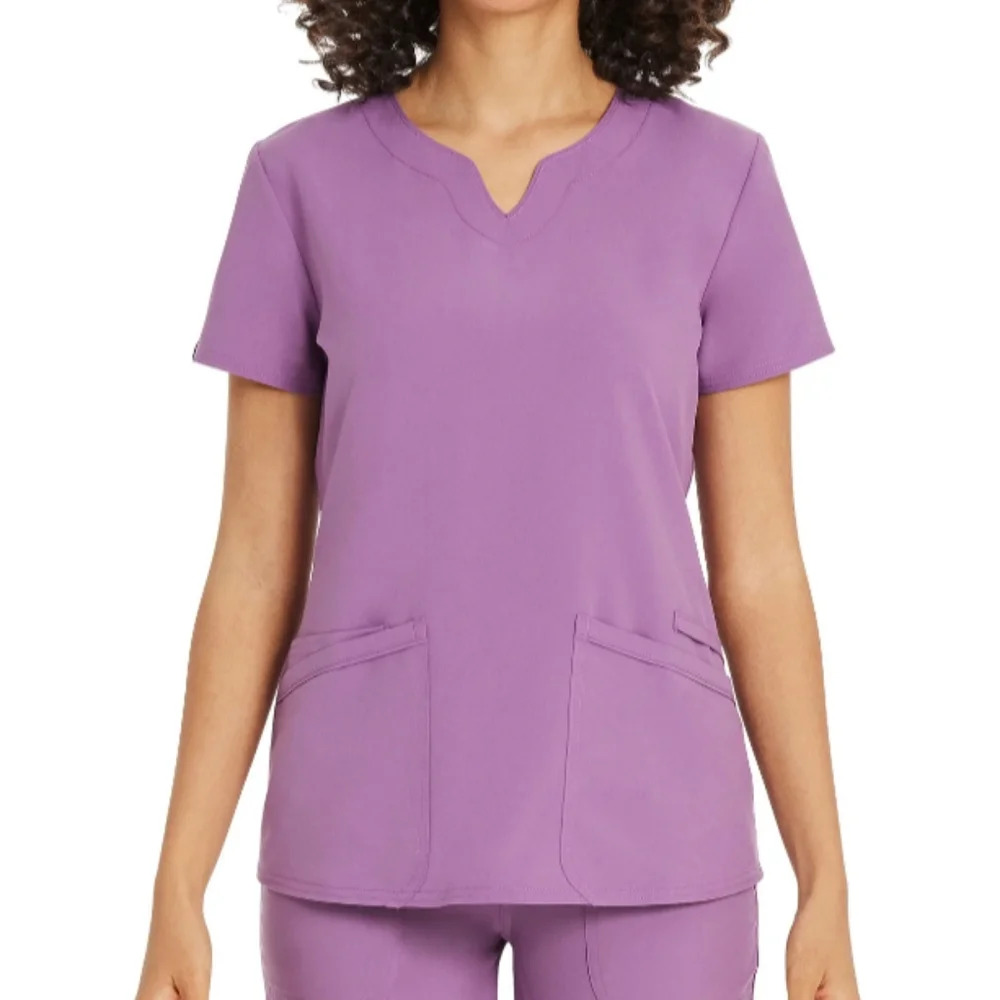 Scrubstar Women's Size M Fashion Stretch V-Neck Scrub Top Dusted Grape Purple